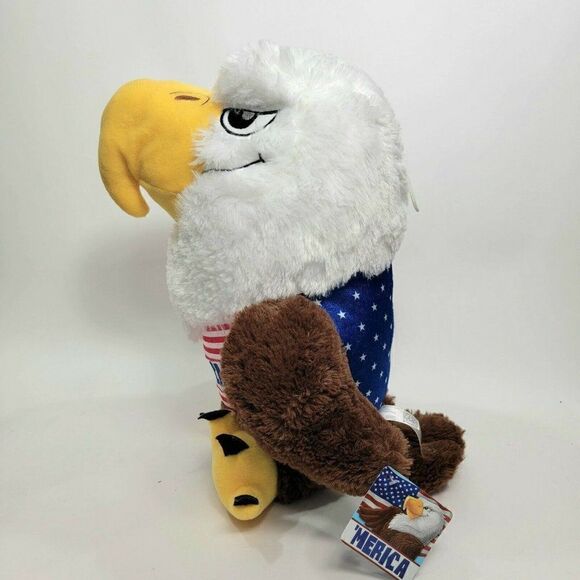 Patriotic Eagle 'Merica Stars and Stripes 18" Plush Bird Toy - Picture 5 of 10